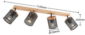 Lindby - Kiriya 4 Mennyezeti Lámpa Black/WoodLindby - Lampemesteren