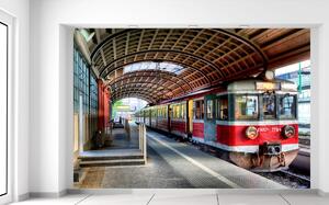 Gario Fotótapéta Piros vonat Anyag: Öntapadó, Méret: 200 x 135 cm