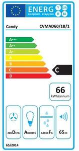Candy CVMAD60/1B/1 Kürtős páraelszívó, 444,1 m3/óra, 3 fokozat, LED világítás, C energiaosztály, Fehér