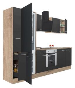 Yorki Konyhabútor - Sonoma Tölgy/Antracit - 300 cm