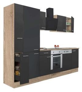 Yorki Konyhabútor - Sonoma Tölgy/Antracit - 310 cm