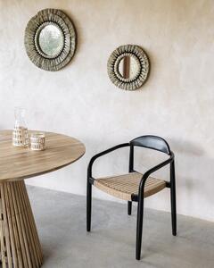 Glynis bézs-fekete eukaliptuszfa kerti szék - Kave Home