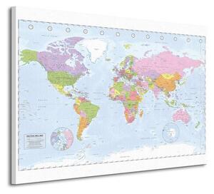 Vászonkép Politikai világtérkép - Miller