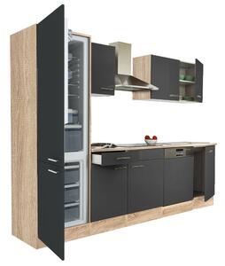 Yorki Konyhabútor - Sonoma Tölgy/Antracit - 280 cm