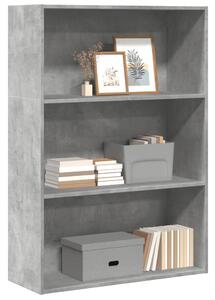 Betonszürke szerelt fa könyvespolc 80 x 30 x 114 cm