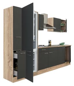 Yorki Konyhabútor - Sonoma Tölgy/Antracit - 300 cm