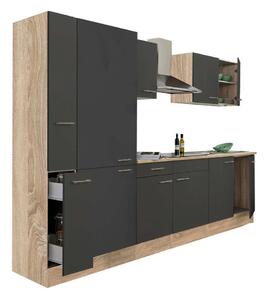Yorki Konyhabútor - Sonoma Tölgy/Antracit - 300 cm