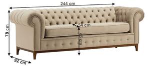 TIFANY háromszemélyes barna szövet kanapé