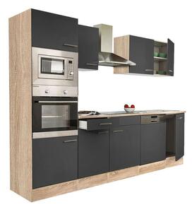 Yorki Konyhabútor - Sonoma Tölgy/Antracit - 280 cm