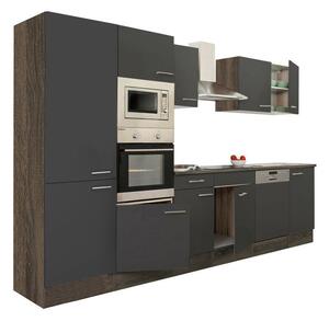 Yorki 340 Konyhabútor - Tölgy/Antracit - 300cm