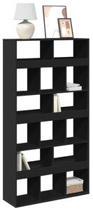 Fekete szerelt fa könyvespolc 100 x 33 x 187,5 cm