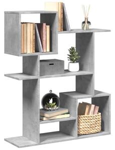 Betonszürke szerelt fa elválasztó könyvespolc 92x29x112 cm