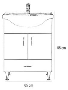 Bianca Plus - Mosdószekrény - 65 cm - Fehér