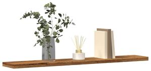4 db antik fa színű szerelt fa fali polc 60 x 20 x 1,5 cm