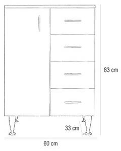 Bianca Plus Fürdőszobabútor - Szekrény - 60 cm
