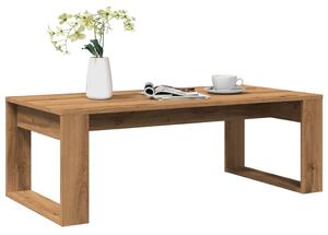 Kézműves tölgy színű szerelt fa dohányzóasztal 102 x 50 x 35 cm