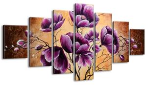 Kézzel festett kép Növo lila virágok - 7 részes Méretek: 210 x 100 cm