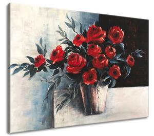 Gario Kézzel festett kép Rózsa a vázában Méret: 100 x 70 cm