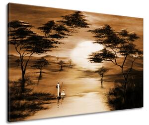 Gario Kézzel festett kép Afrikai naplemente Méret: 70 x 100 cm