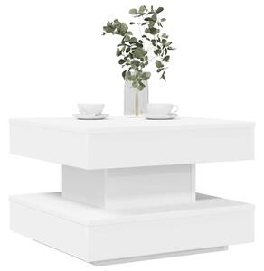 Fehér dohányzóasztal 360 fokban forgatható 50x50x34,5 cm
