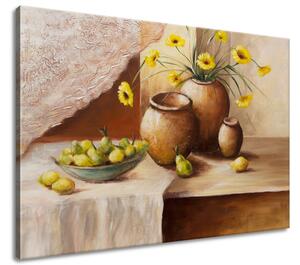 Gario Kézzel festett kép Sárga virágok a vázában Méret: 70 x 100 cm