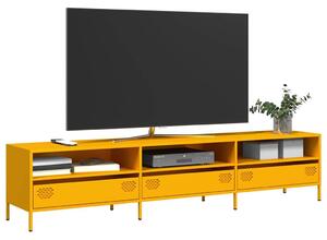 Mustársárga hidegen hengerelt acél TV-szekrény 202x39x43,5 cm