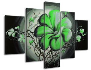Kézzel festett kép Zöld élo szépség - 5 részes Méretek: 150 x 105 cm
