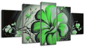 Gario Kézzel festett kép Zöld élo szépség - 5 részes Méret: 150 x 105 cm