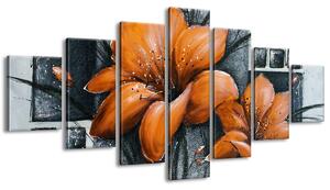 Kézzel festett kép Gyönyöru narancsárga pipacsok - 7 részes Méretek: 210 x 100 cm