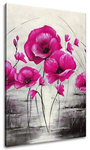 Gario Kézzel festett kép Rózsaszín pipacsok Méret: 100 x 70 cm