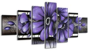 Kézzel festett kép Titokzatos lila pipacs - 7 részes Méretek: 210 x 100 cm