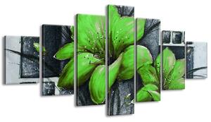 Kézzel festett kép Gyönyöru zöld pipacsok - 7 részes Méretek: 210 x 100 cm