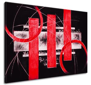 Gario Kézzel festett kép Vörös irányvonalak Méret: 115 x 85 cm