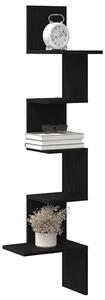 Fekete forgácslap fali sarokpolc 32x32x127,5 cm