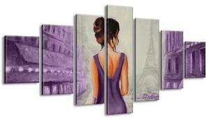 Gario Kézzel festett kép Párizsi séta - 7 részes Méret: 210 x 100 cm