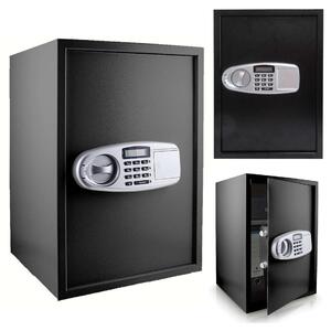 Pepita ütésálló számzáras elektronikus Széf XXL 50x35x30cm - fekete