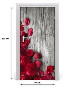 Ajtó tapéta vörös rózsák 95x205