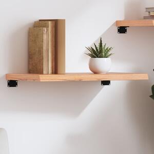 Világosbarna kezelt tömör tölgyfa fali polc 60x30x(2-4) cm