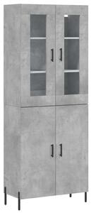 Modern Magas Szekrény - Beton Szürke - 180 cm