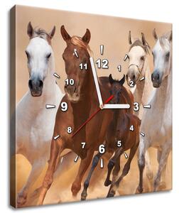 Órás falikép Vágtázó lovak Méretek: 40 x 40 cm