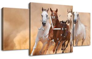 Gario Órás falikép Vágtázó lovak - 3 részes Méret: 90 x 70 cm