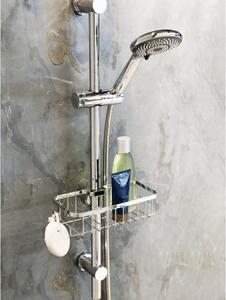 Ezüstszínű öntapadós rozsdamentes acél fürdőszobai polc Floresta – Wenko