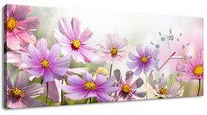 Órás falikép Gyengéd virágok Méretek: 100 x 40 cm