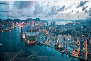 Üveg kép 100x70 cm Hongkong – Wallity