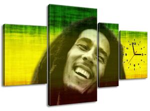 4 részes órás falikép Bob Marley