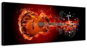Órás falikép Égő gitár