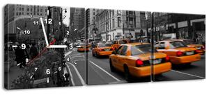 3 részes órás falikép Manhattan Taxi