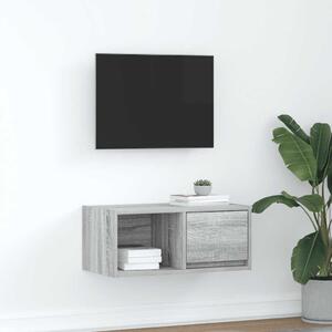 Szürke sonoma színű szerelt fa TV-szekrény 60x31x25,5 cm