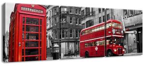 Gario Órás falikép Telefonfülke Londonban UK - 3 részes Méret: 90 x 70 cm