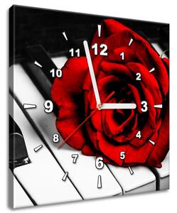 Órás falikép Rózsa a zongorán